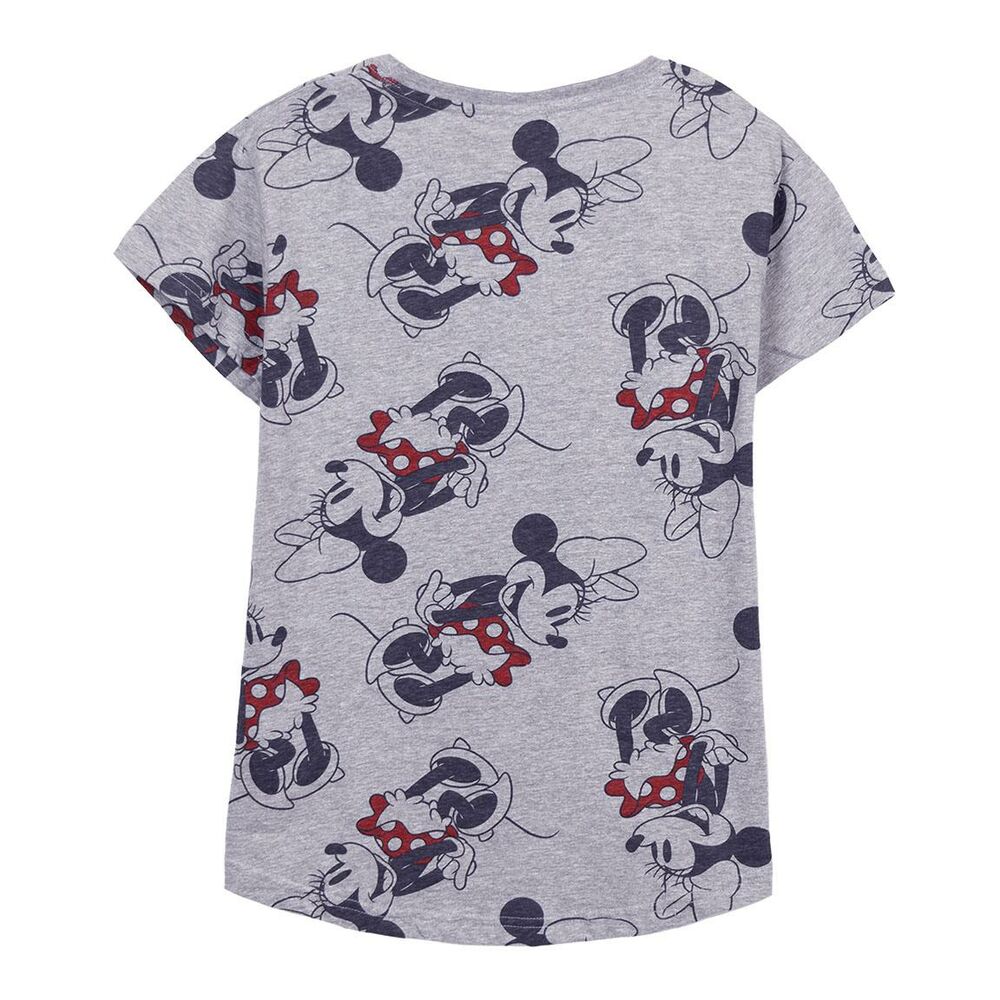 Tricou cu Mânecă Scurtă Femei Minnie Mouse Gri - Mărime XS