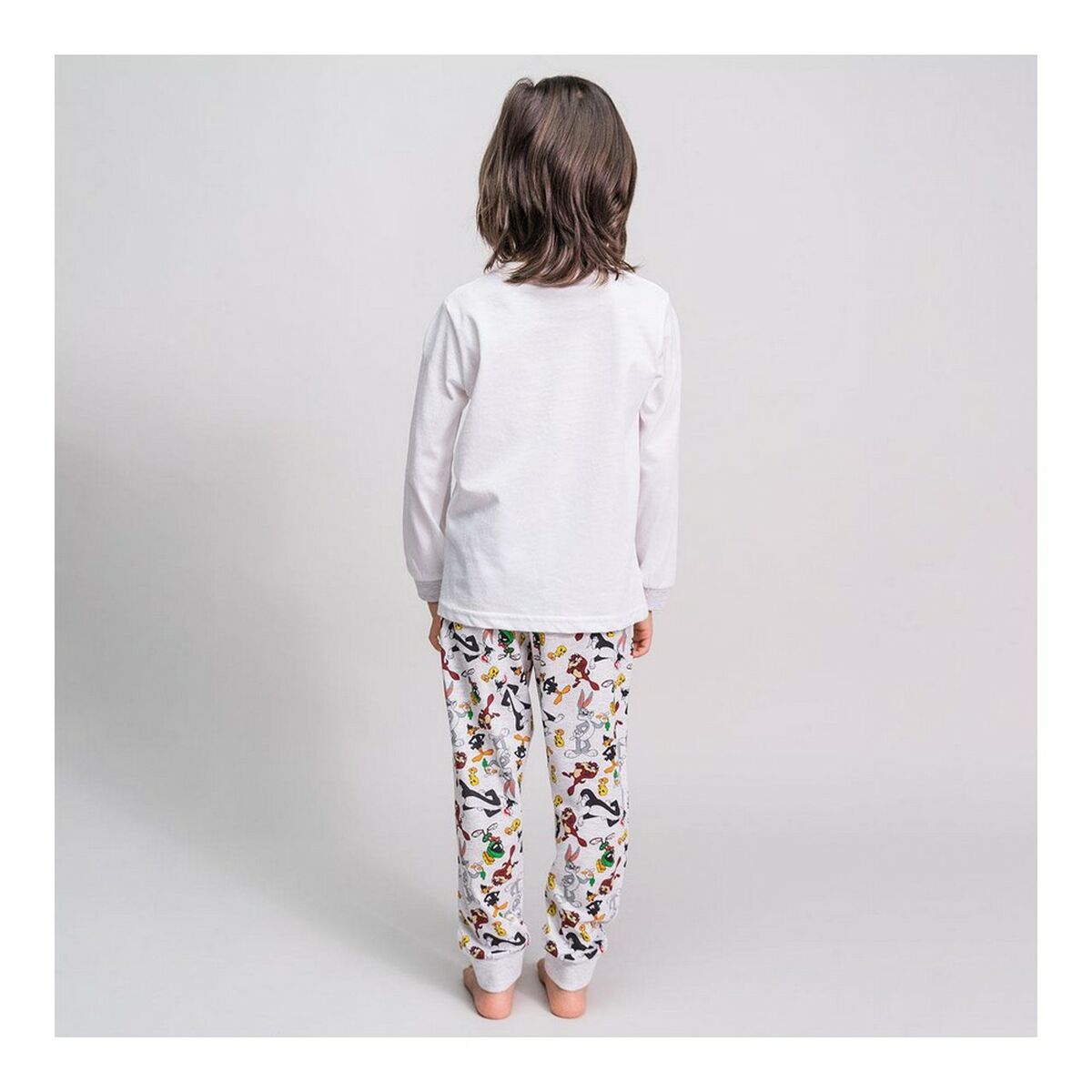 Pijama Infantil Looney Tunes Gri - Mărime 8 Ani