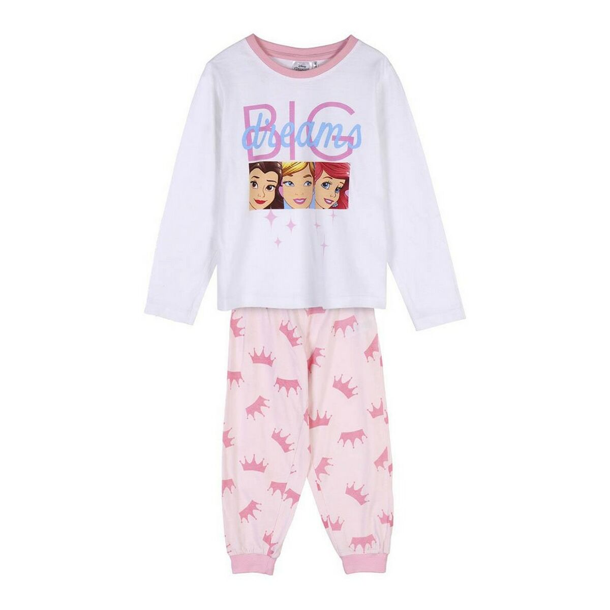 Pijama Infantil Princesses Disney Alb - Mărime 5 Ani