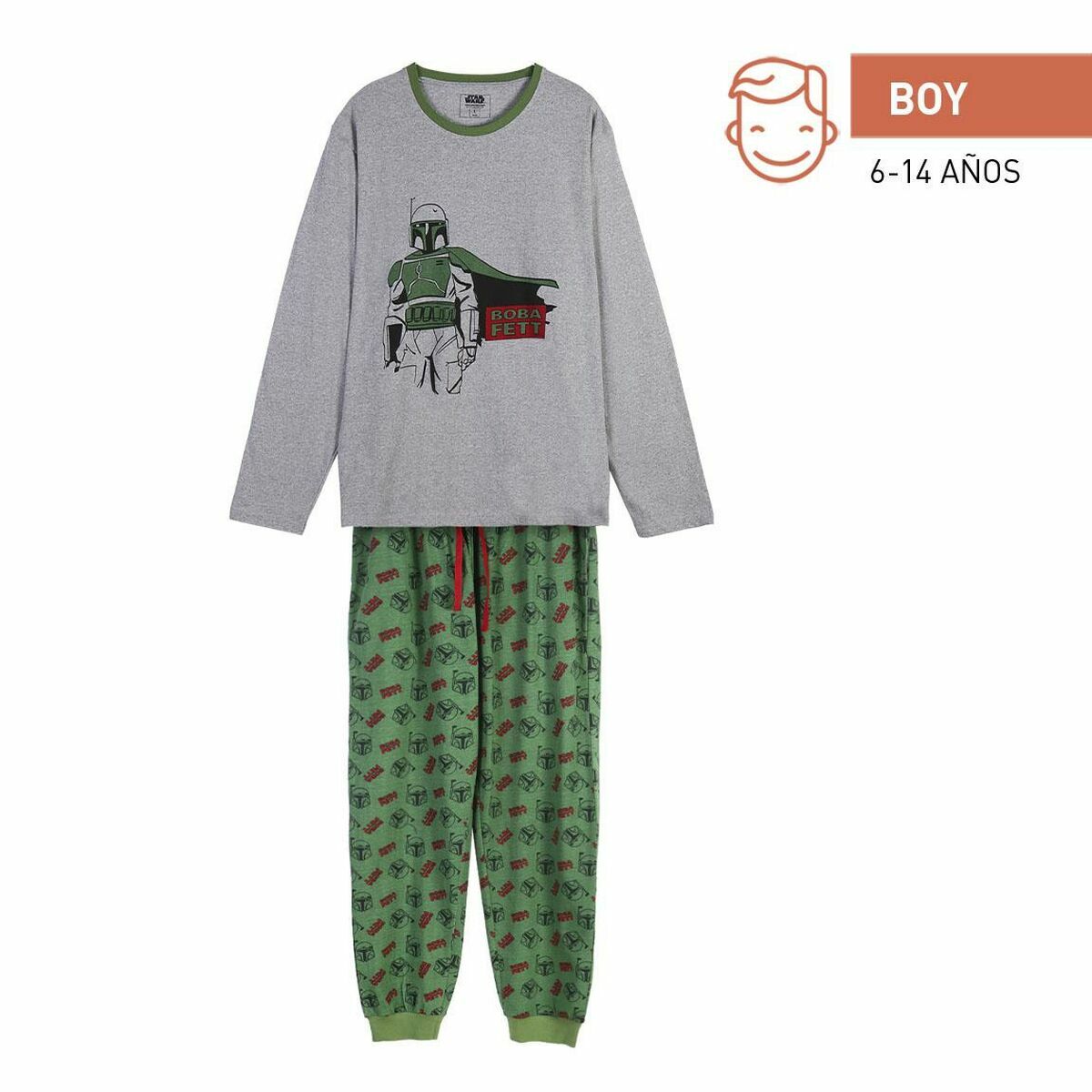 Pijama Infantil Boba Fett Verde - Mărime S