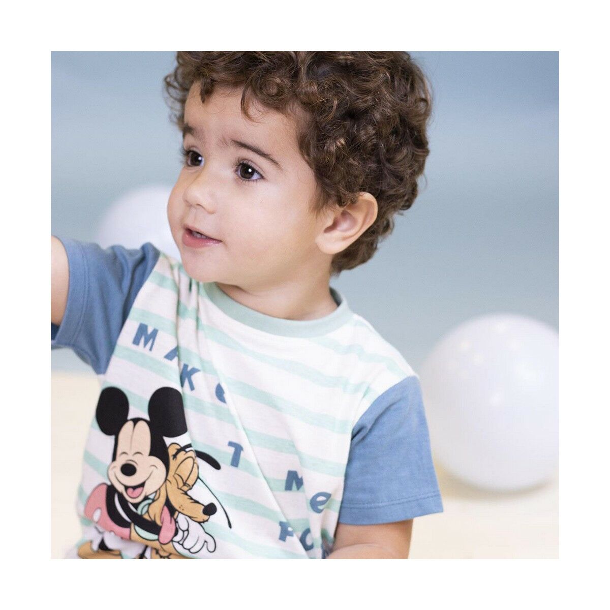 Tricou cu Mânecă Scurtă Mickey Mouse Infantil Multicolor - Mărime 18 Luni