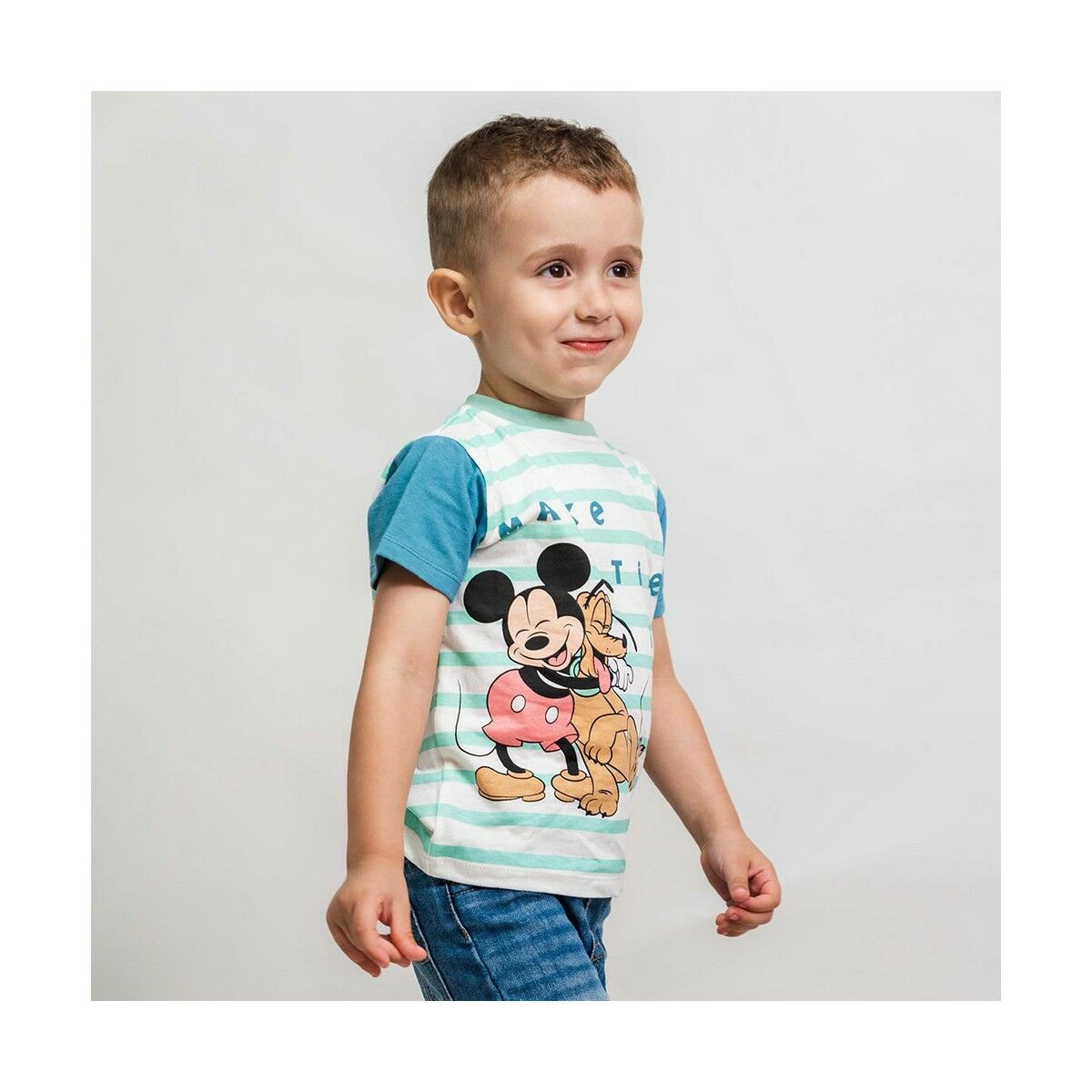 Tricou cu Mânecă Scurtă Mickey Mouse Infantil Multicolor - Mărime 18 Luni