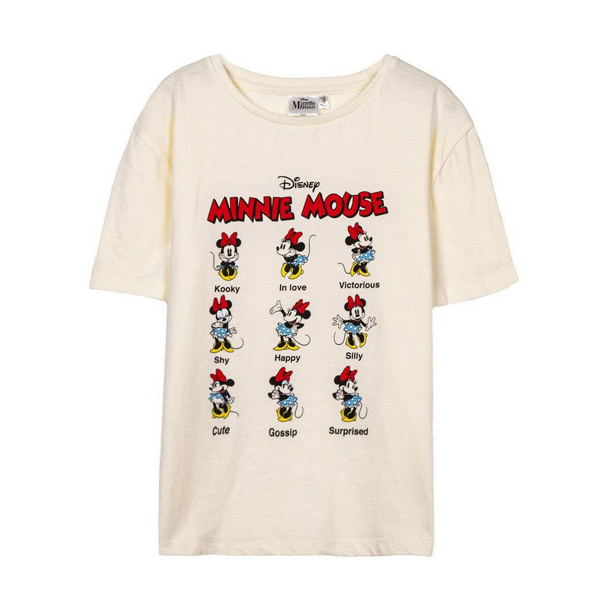 Tricou cu Mânecă Scurtă pentru Copii Minnie Mouse Bej - Mărime 12 Ani