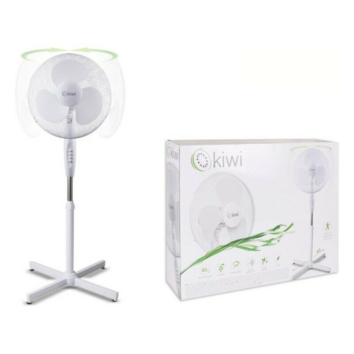 Ventilator cu Picior Kiwi Alb 45 W (Ø 40 cm)