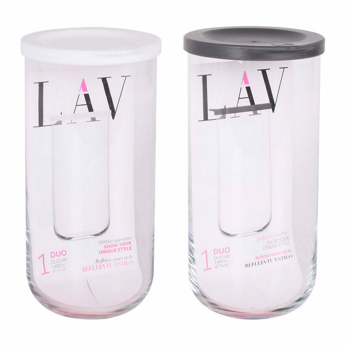 Borcan din Sticlă LAV Duo 1,4 L (10 x 21 cm)