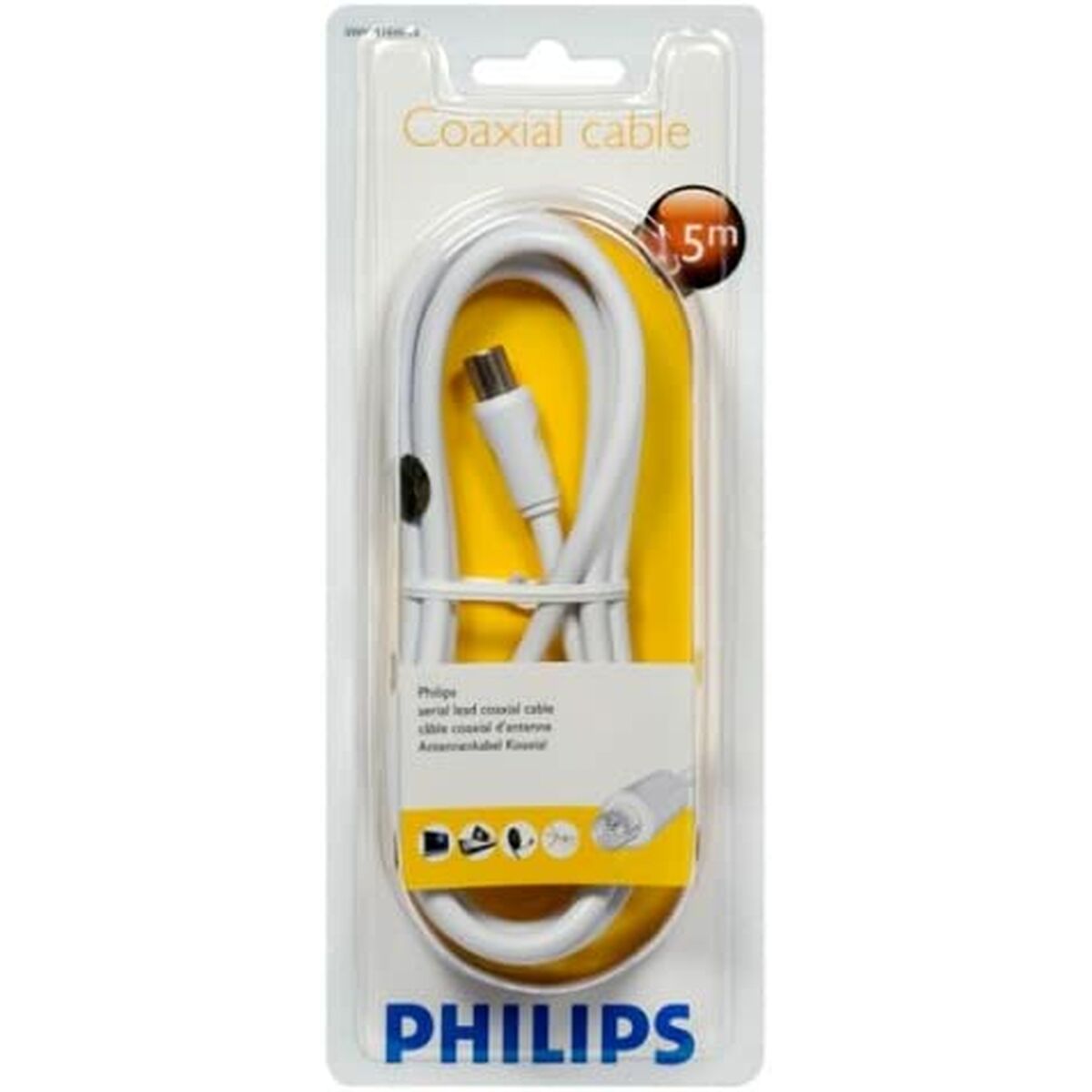 Cablu Coaxial Antenă TV Philips SWV2516W/10 Cupru 1,5 m