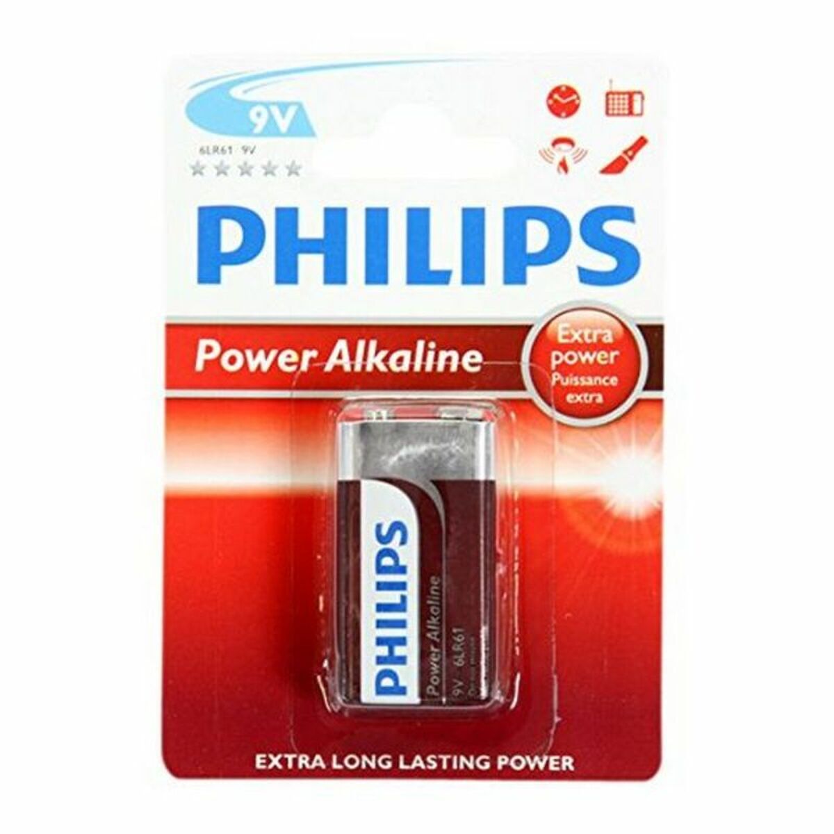 Baterie Alcalină Philips Batería 6LR61P1B/10 9V 6LR61