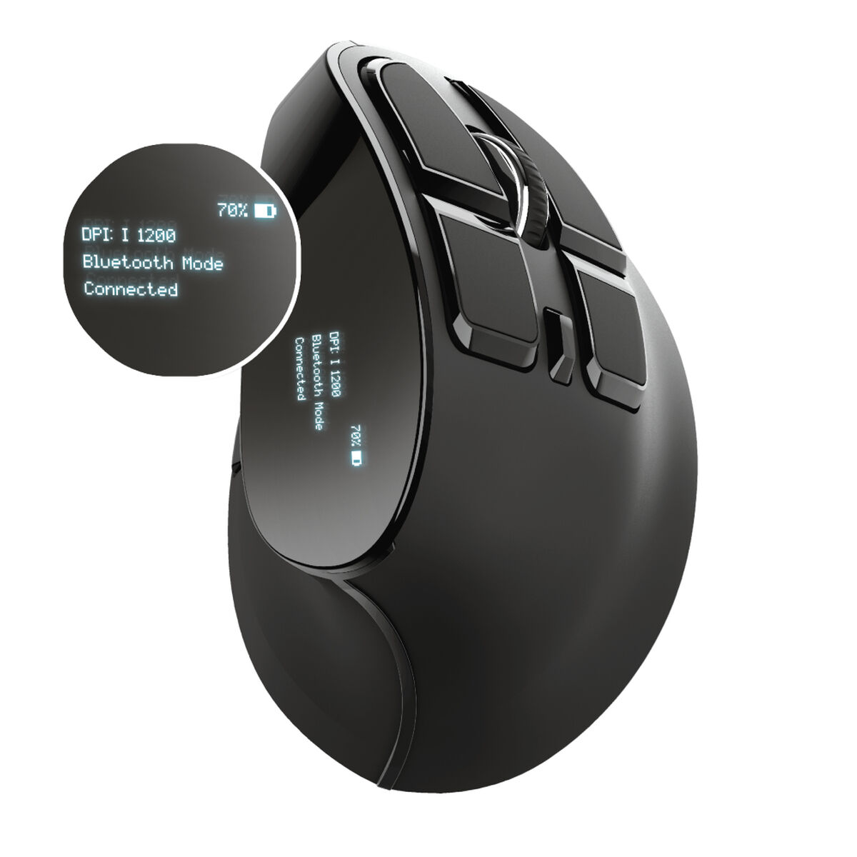 Mouse Fără Fir Trust Voxx Bluetooth Reîncărcabil/ă Ergonomic Vertical Negru 2400 dpi