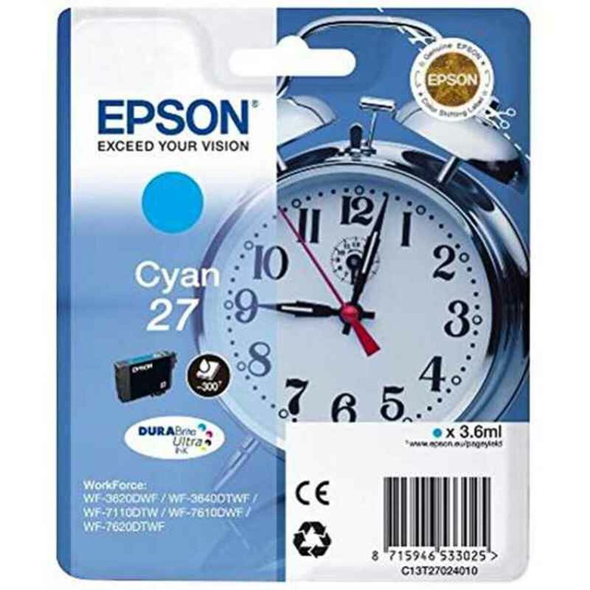 Cartuș cu Cerneală Originală Epson DURABRITE T27 Cyan