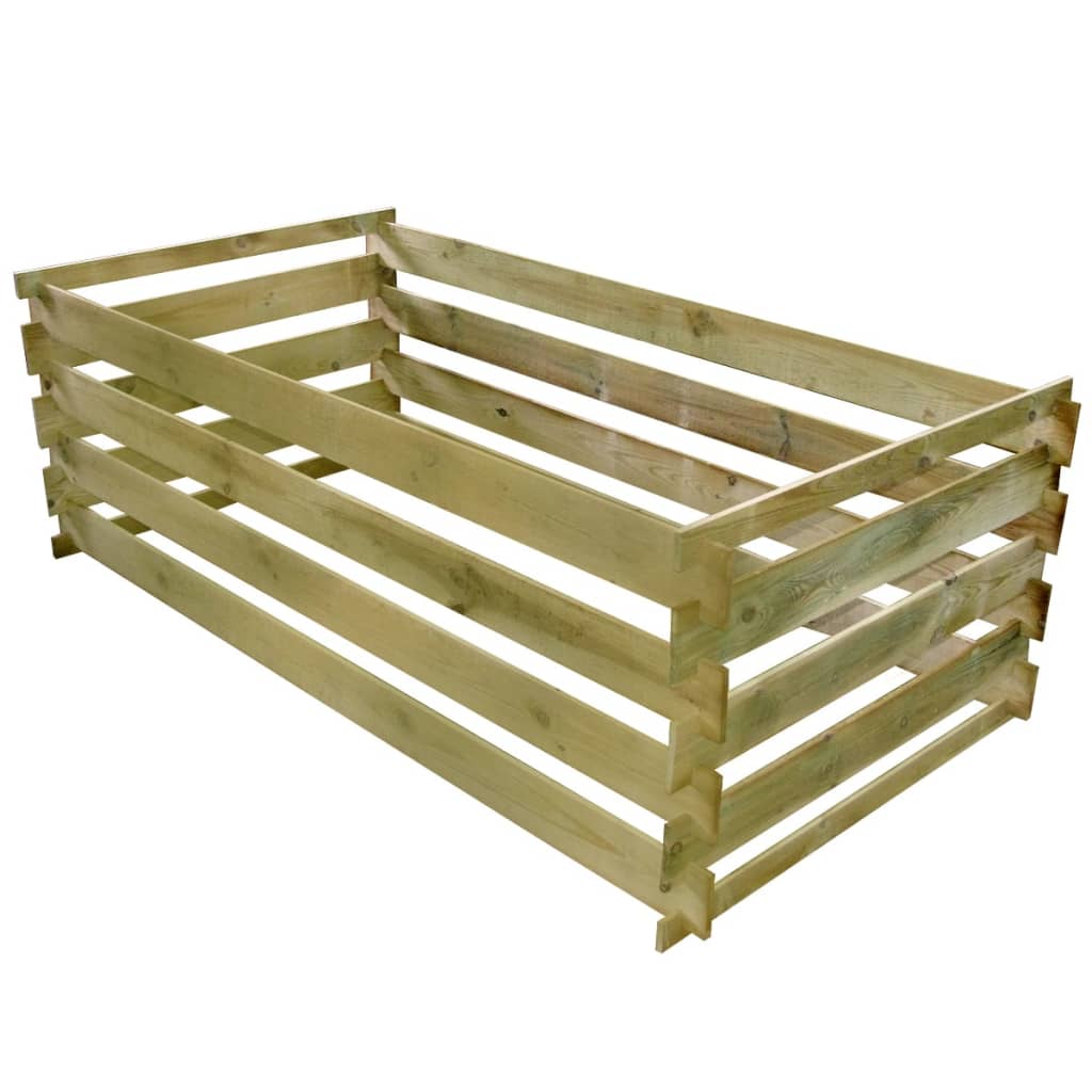 Compostor cu stinghii, 160 x 80 x 58 cm, lemn de pin tratat