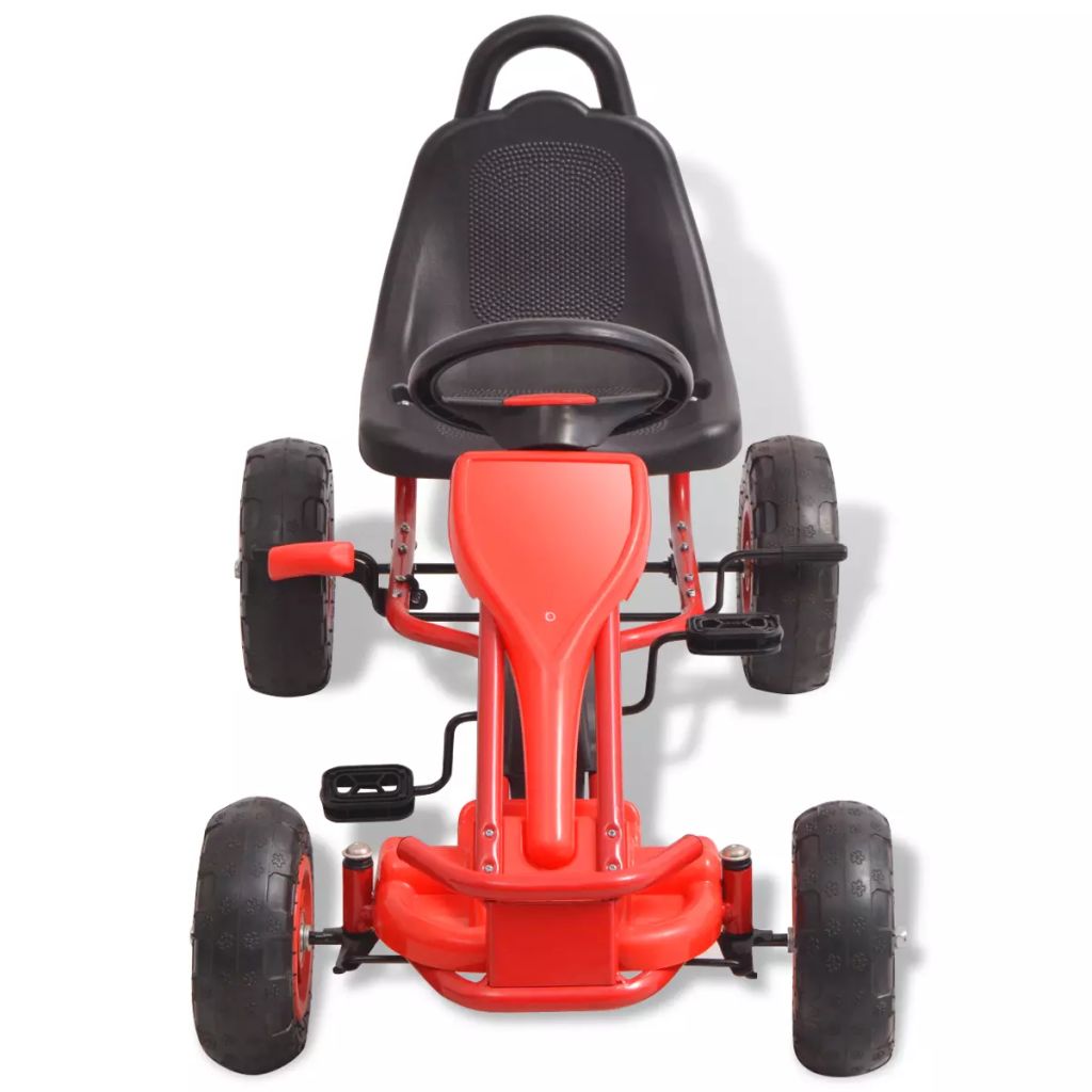 Mașinuță kart cu pedale și roți pneumatice, roșu