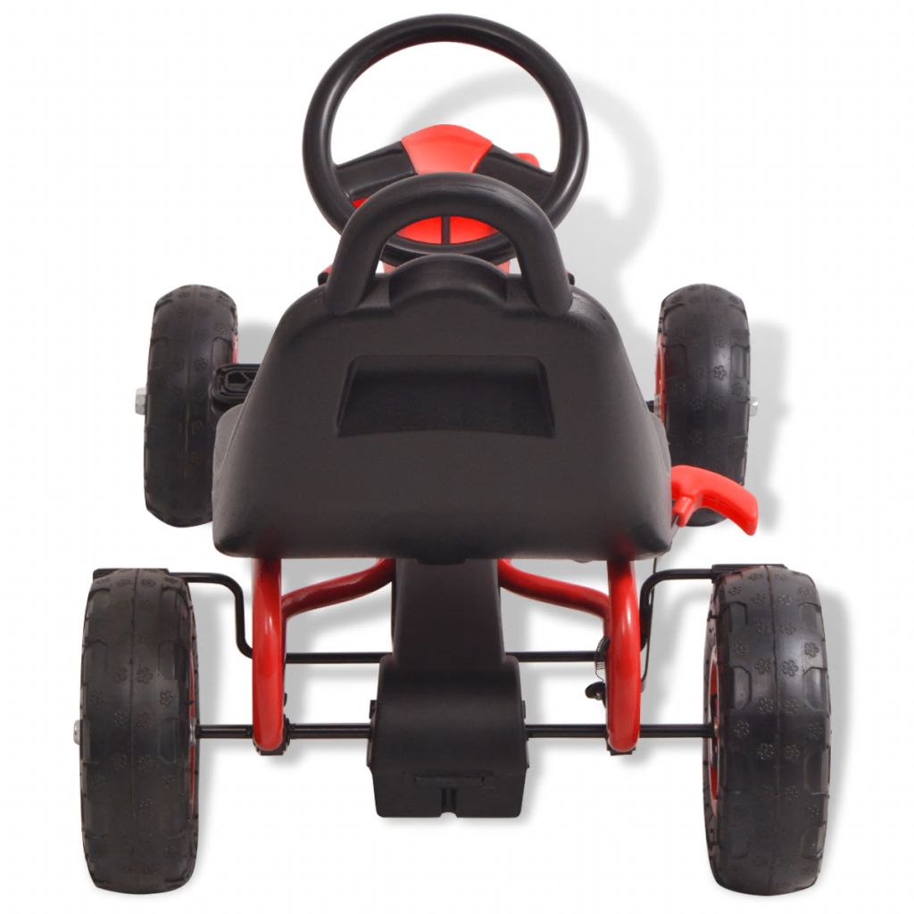 Mașinuță kart cu pedale și roți pneumatice, roșu
