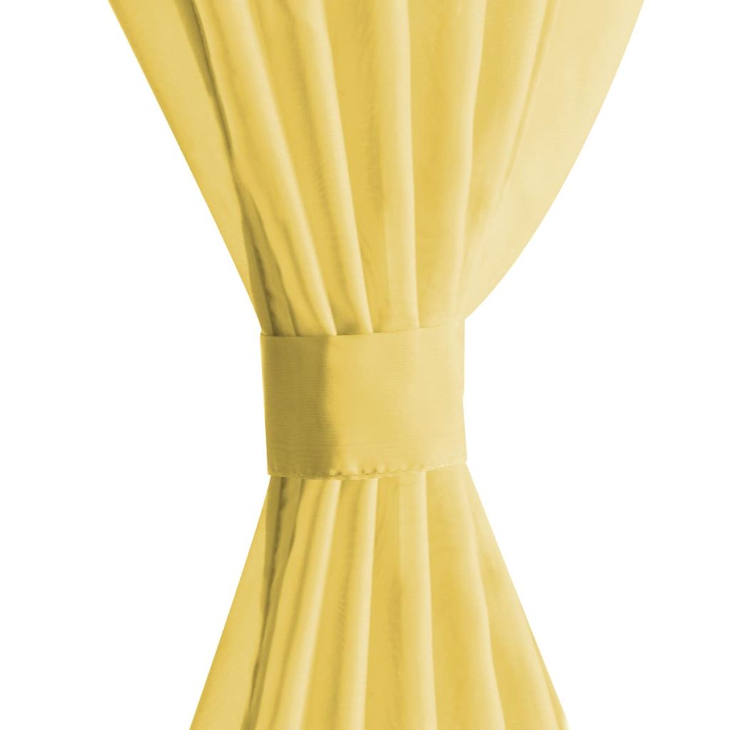 Draperii din voal, 2 buc., 140 x 175 cm, galben