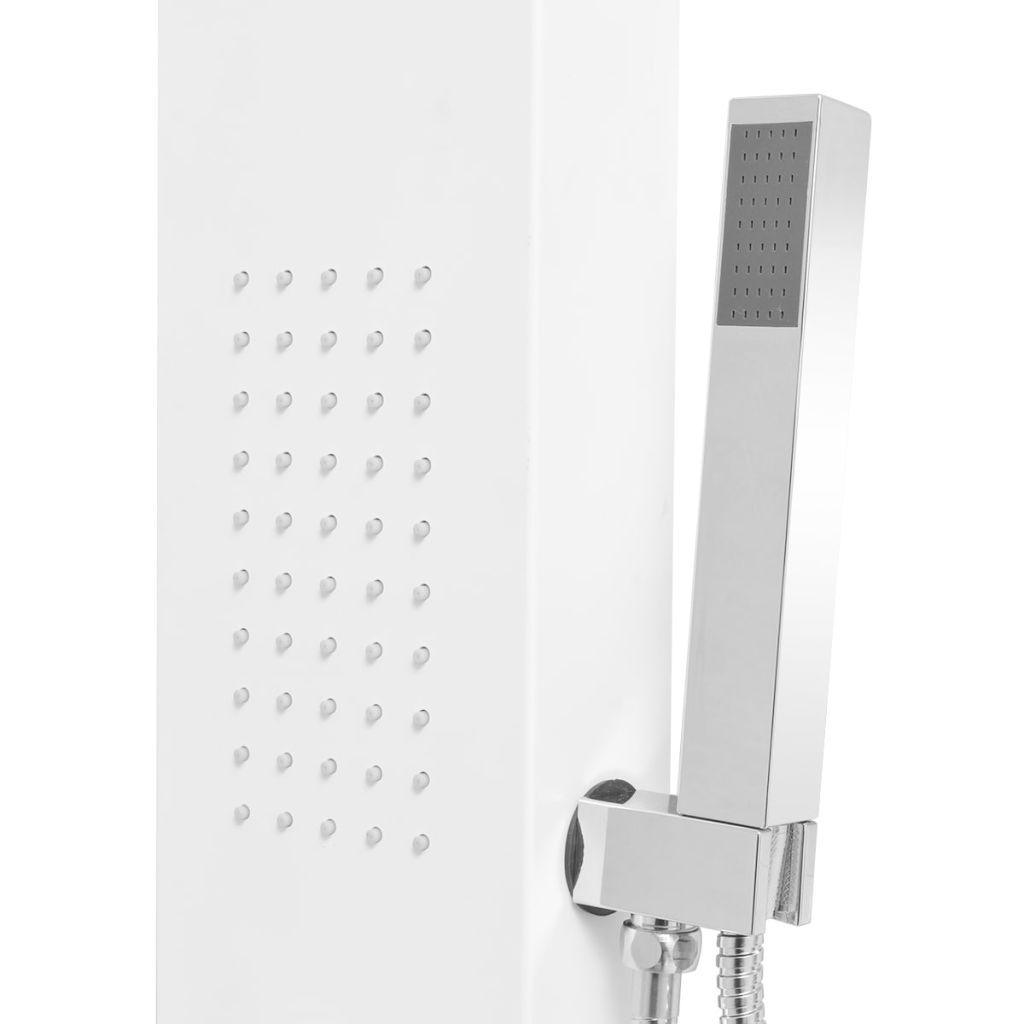 Sistem panel de duș din aluminiu, alb mat