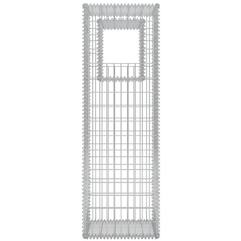 Stâlp coș gabion/jardinieră din oțel, 50 x 50 x 160 cm