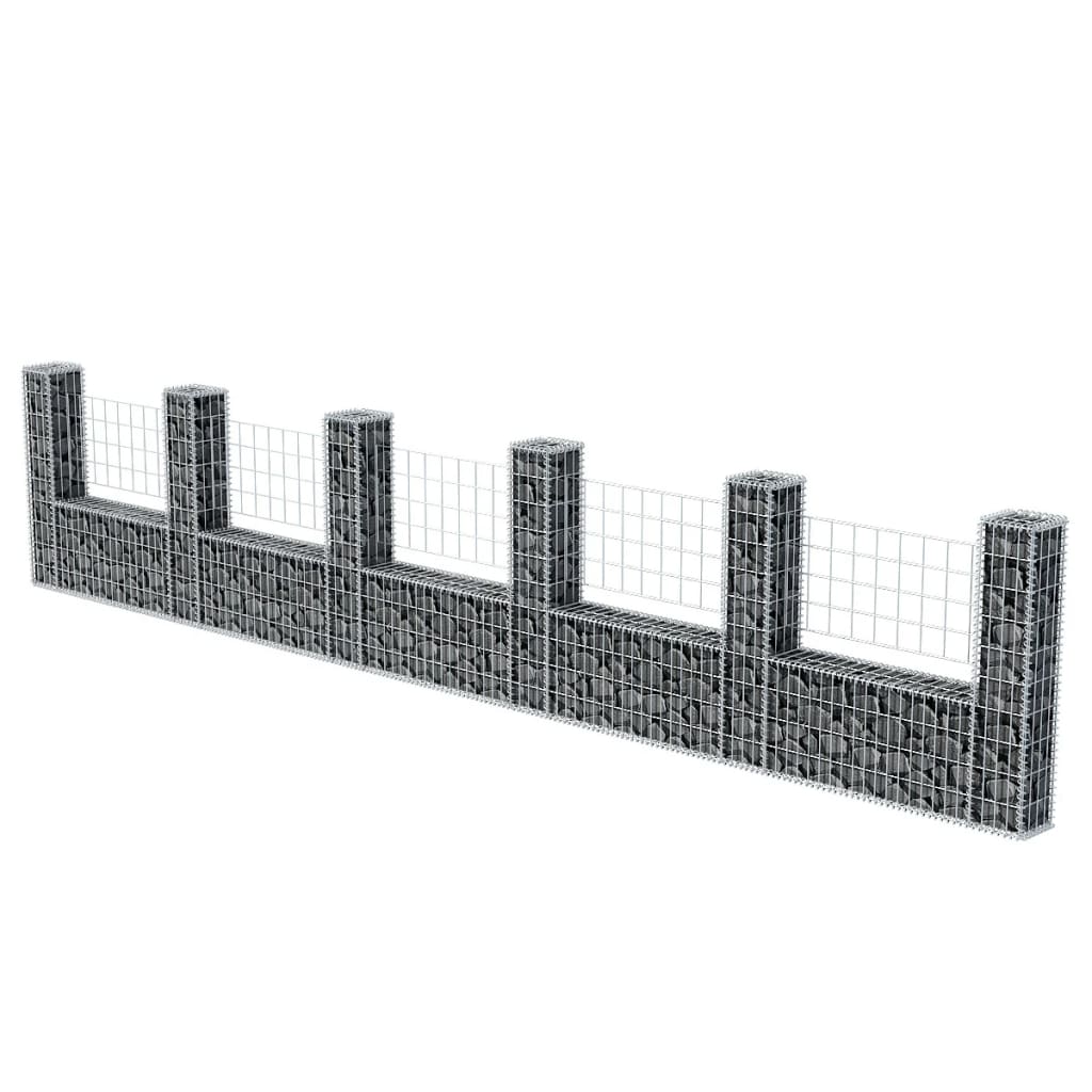 Coș gabion în formă de U, 570 x 20 x 100 cm, oțel galvanizat