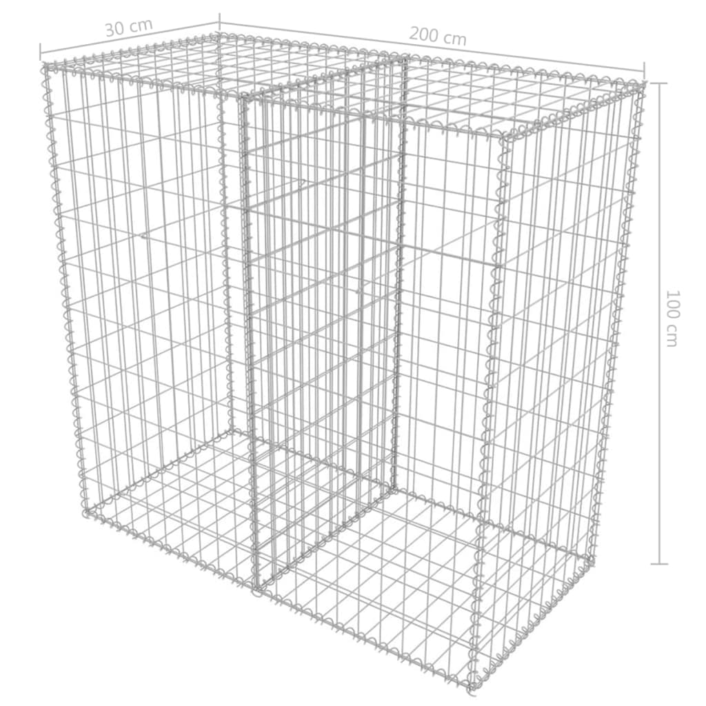 Coș gabion, 100 x 50 x 50 cm, oțel galvanizat