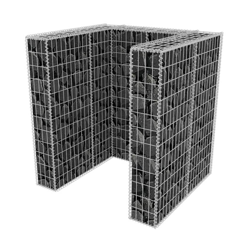 Gabion single înconjurător pubelă, oțel, 110 x 100 x 120 cm