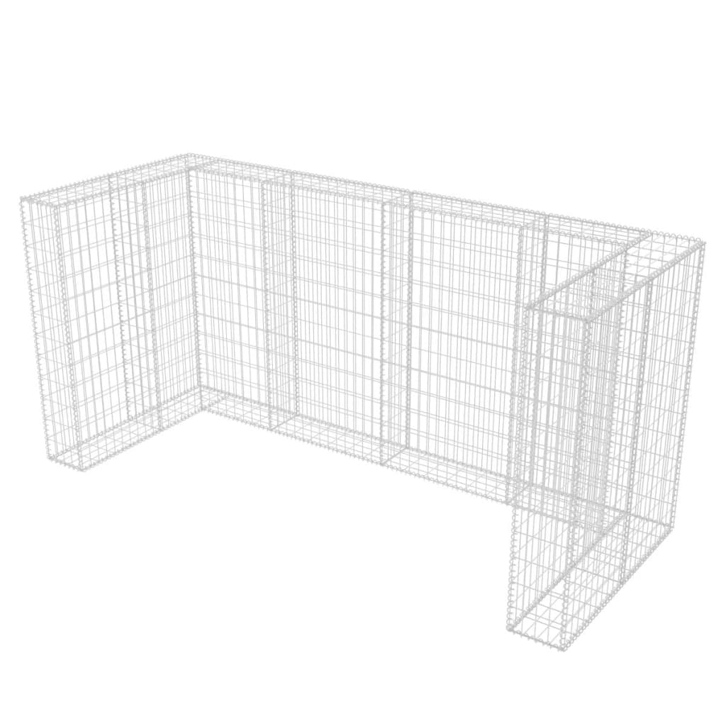 Gabion triplu înconjurător pubelă, oțel, 250 x 100 x 120 cm