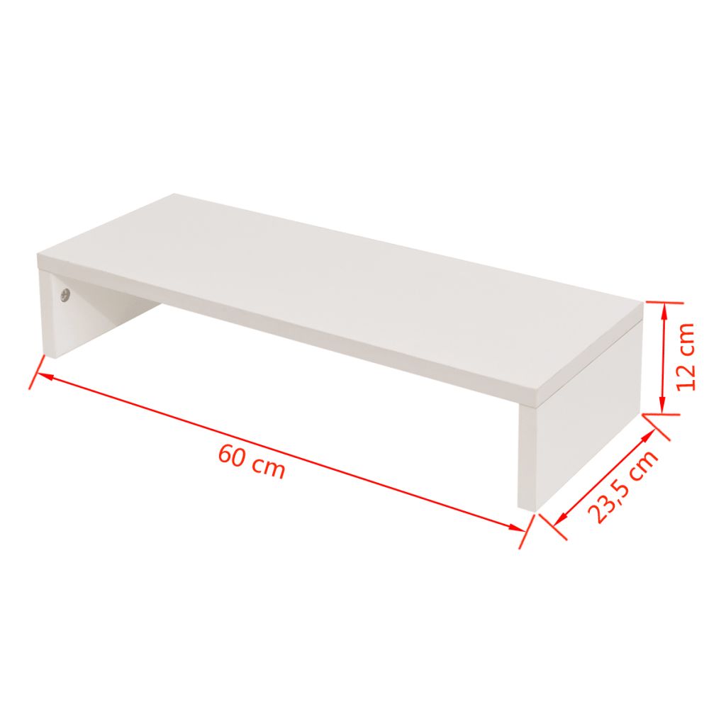 Suport monitor din placaj 60 x 23,5 x 12 cm, alb