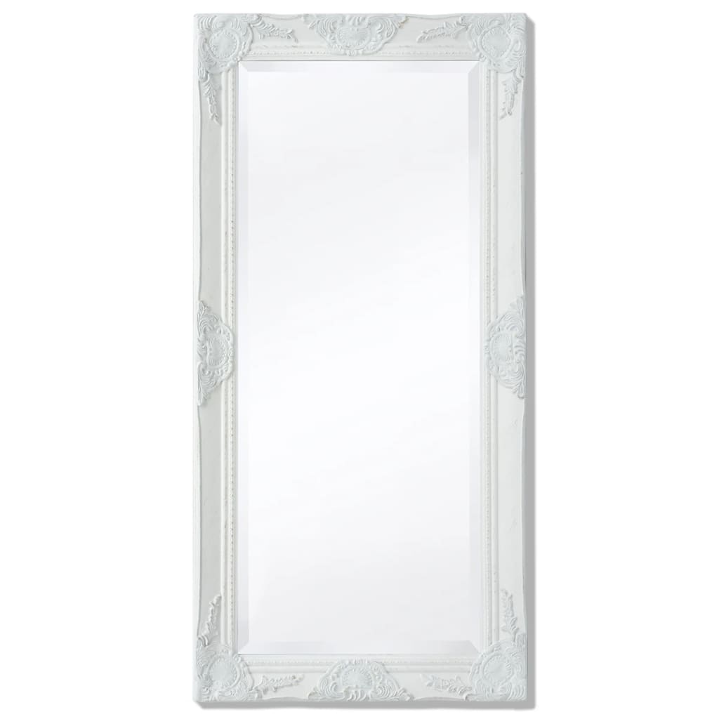 Oglindă verticală în stil baroc, 100 x 50 cm, alb