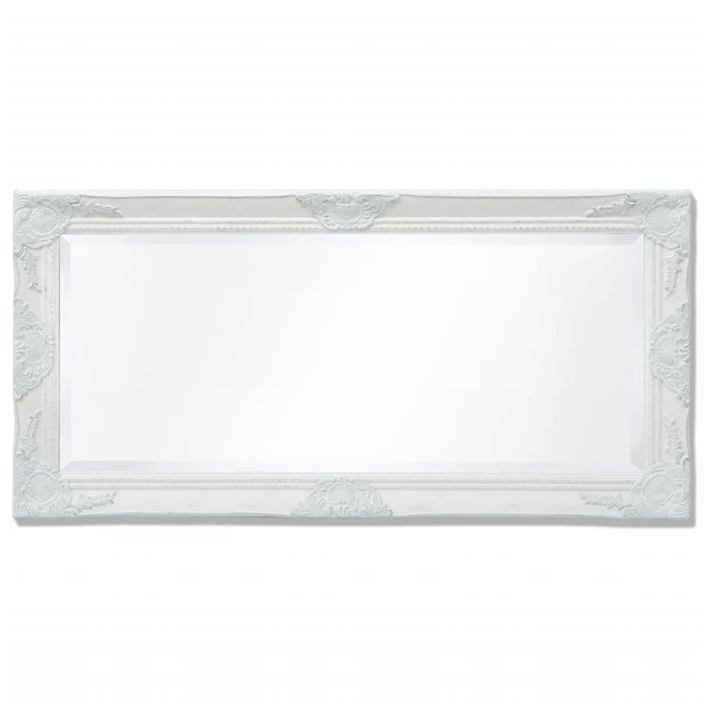 Oglindă verticală în stil baroc, 100 x 50 cm, alb