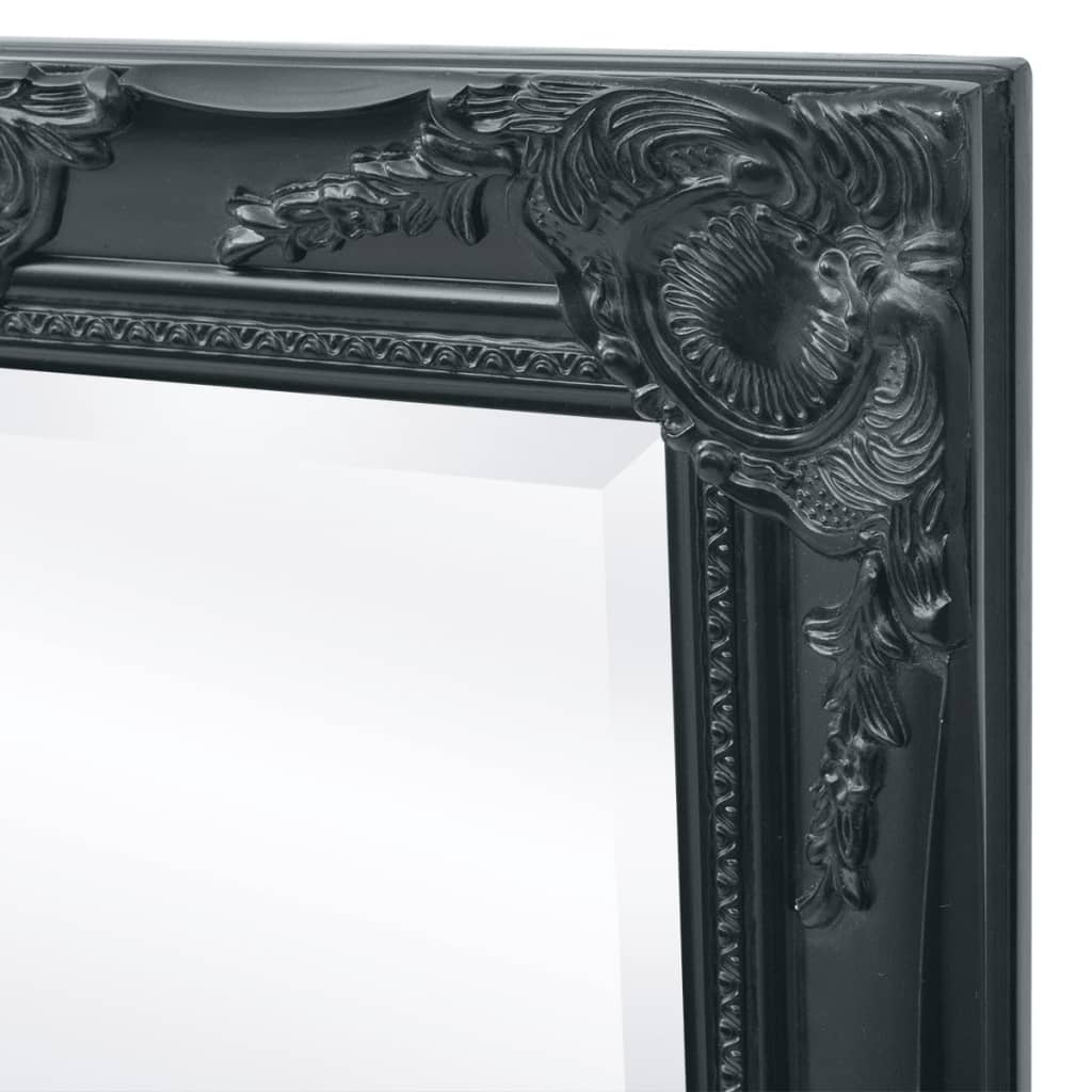 Oglindă de perete în stil baroc, 100 x 50 cm, negru