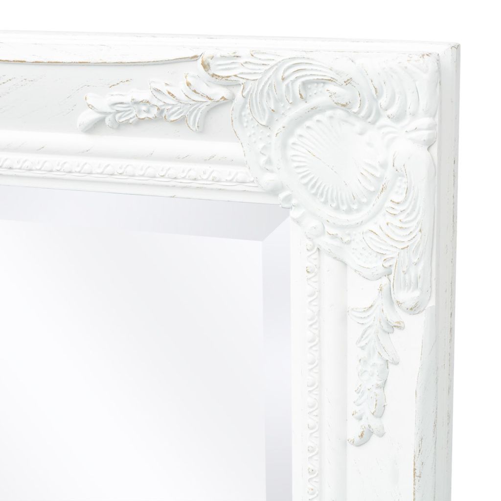 Oglindă verticală în stil baroc 120 x 60 cm alb