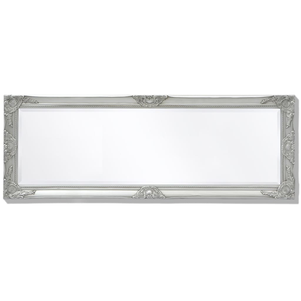 Oglindă verticală în stil baroc 140 x 50 cm argintiu
