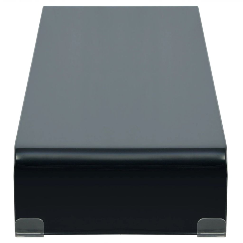 Comodă TV/Suport monitor din sticlă, 100 x 30 x 13 cm, negru