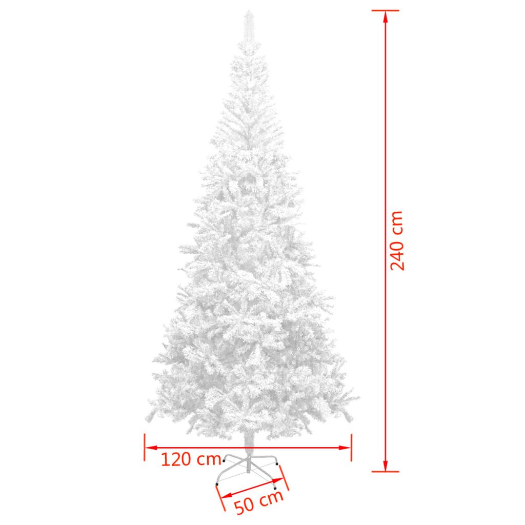 Brad de Crăciun artificial L 240 cm, alb
