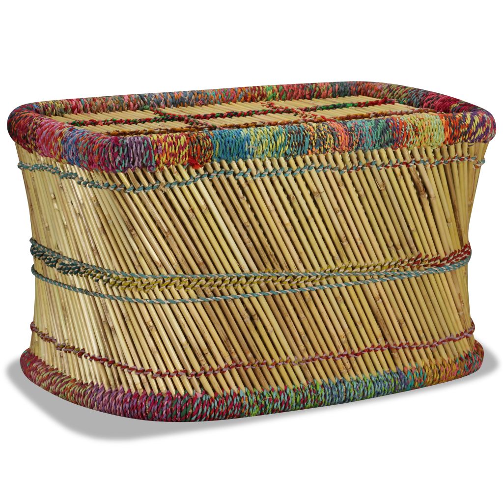 Măsuță de cafea cu detalii chindi, multicolor, bambus