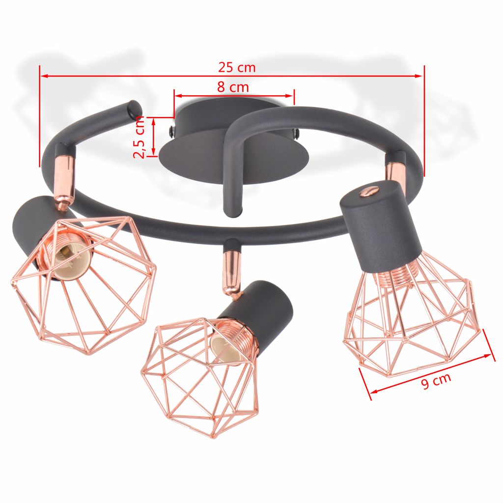 Lustră cu 3 becuri cu LED filament 12 W