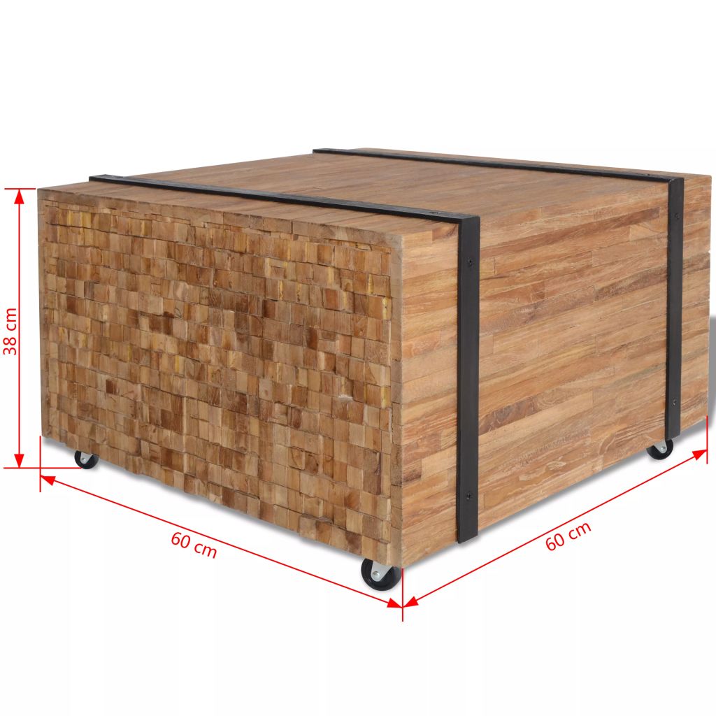 Masă laterală din lemn de tec, 60 x 60 x 38 cm