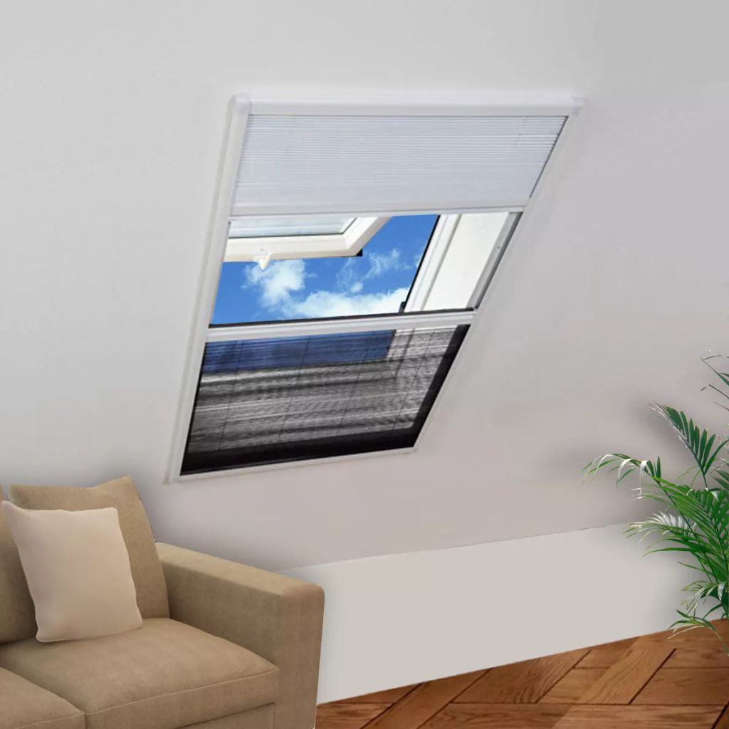 Ecran insecte pentru ferestre, cu umbrar, aluminiu, 60x80 cm