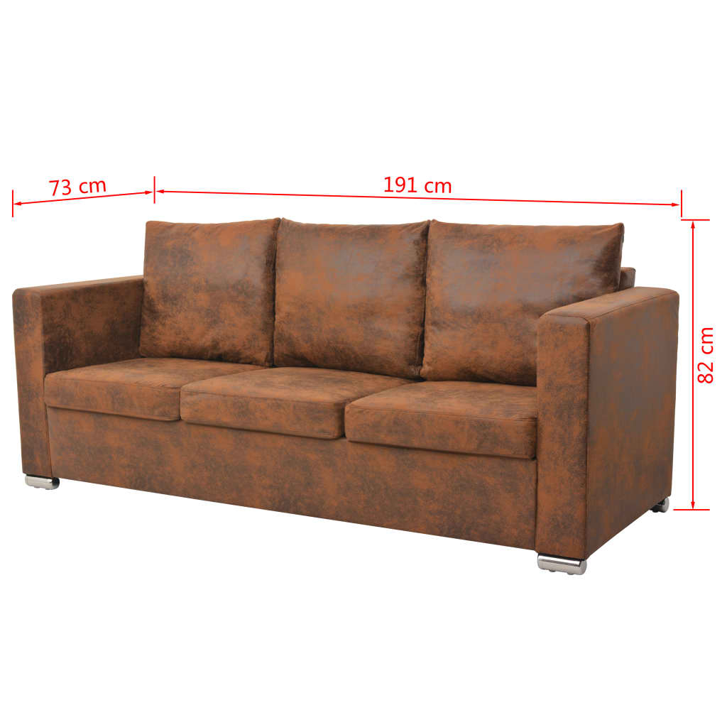 Canapea cu 3 locuri, 191 x 73 x 82 cm, velur