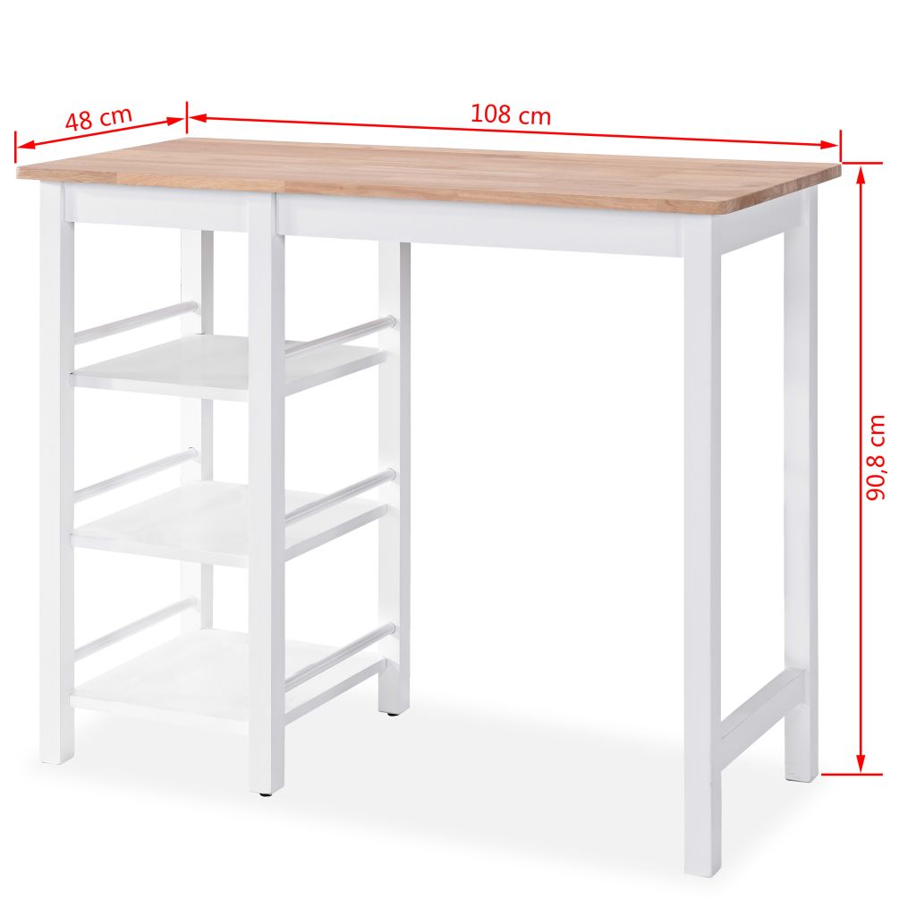 Set mobilier de bar, 3 piese, MDF, alb