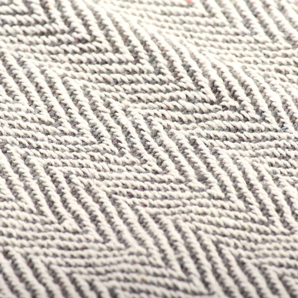 Pătură decorativă model spic, bumbac, 220 x 250 cm, gri