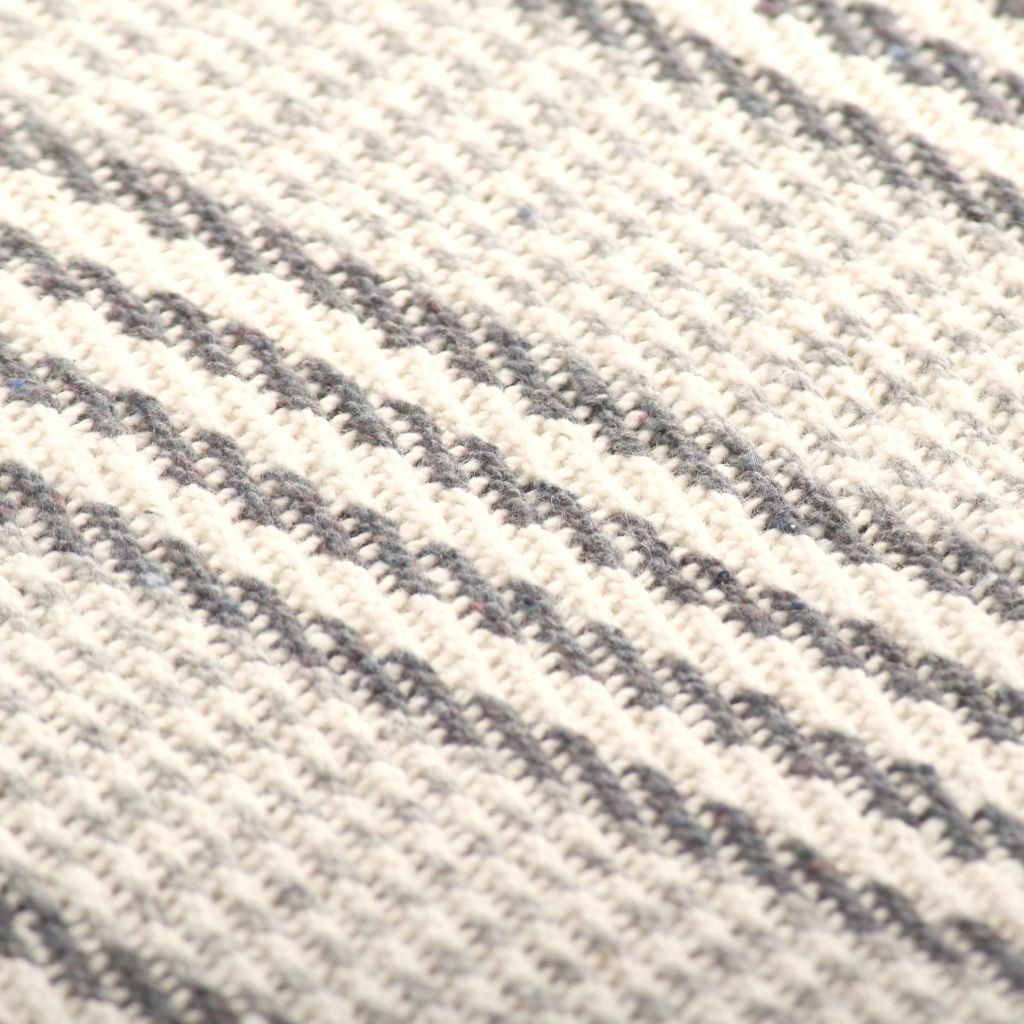 Pătură decorativă cu dungi, bumbac, 125 x 150 cm, gri și alb