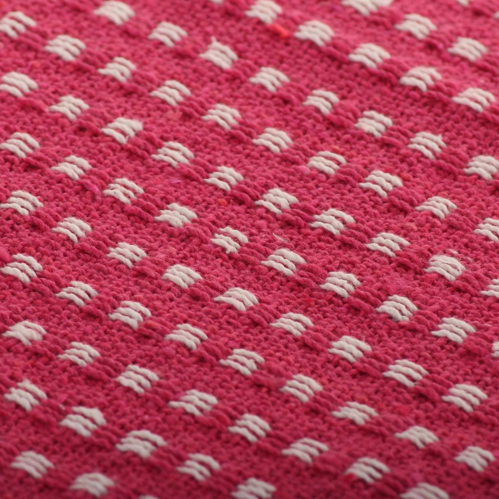 Pătură decorativă cu pătrățele, bumbac, 160 x 210 cm, roz