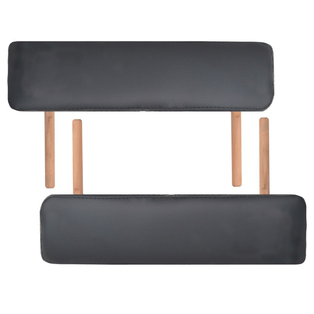 Set taburet și masă de masaj pliabilă în 3 zone, grosime  10 cm, negru