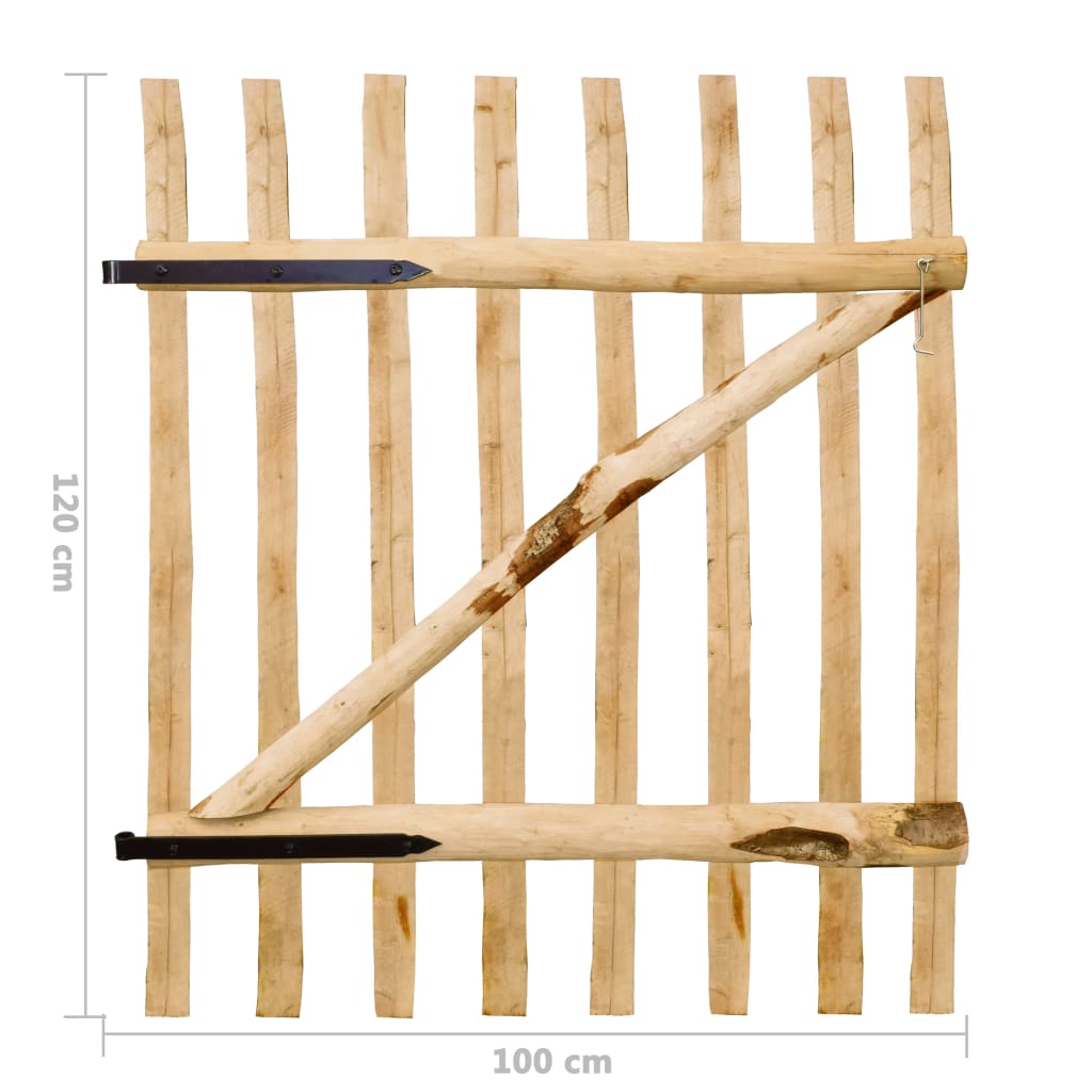 Poartă de gard, lemn de alun 100x120 cm