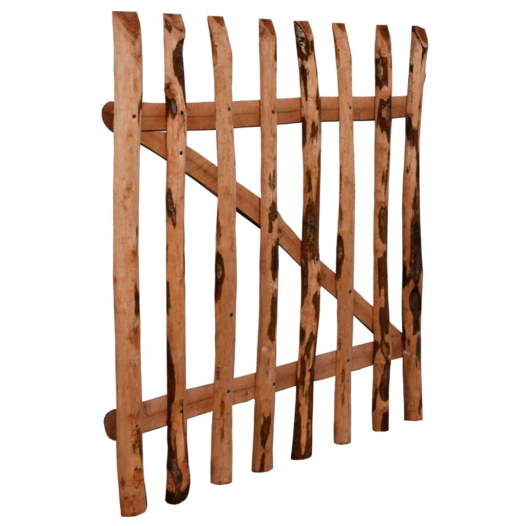 Poarta de gard simplă, lemn de alun tratat, 100 x 100 cm