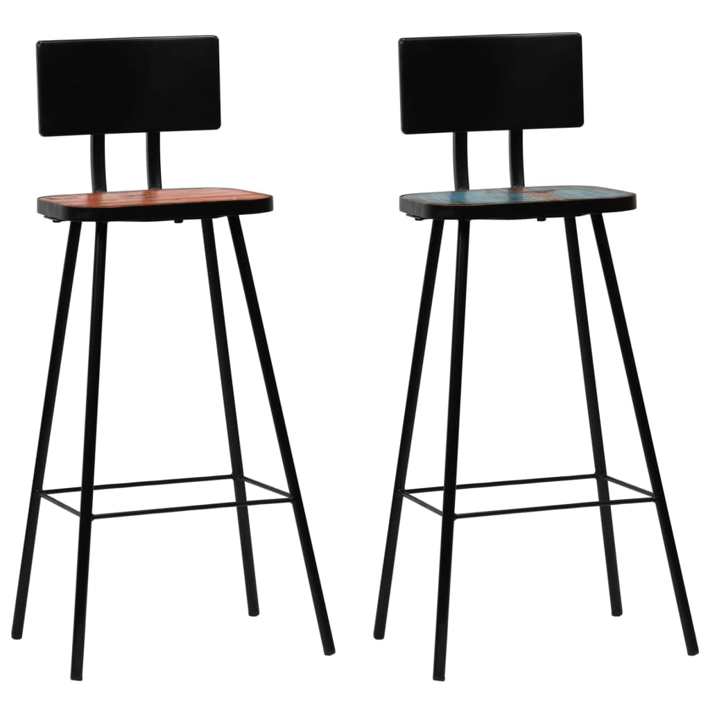 Set de bar, 3 piese, lemn masiv reciclat, multicolor