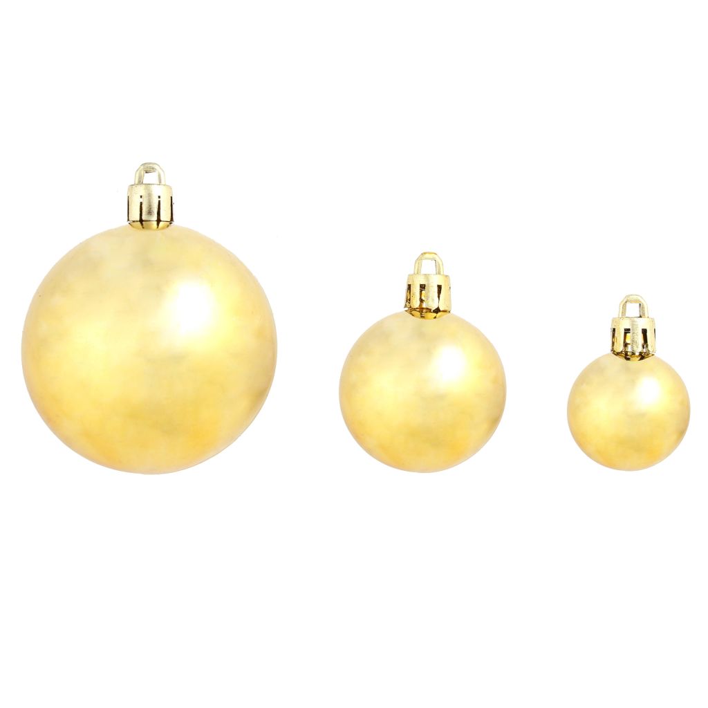 Set globuri de Crăciun 100 de piese, 6 cm, auriu