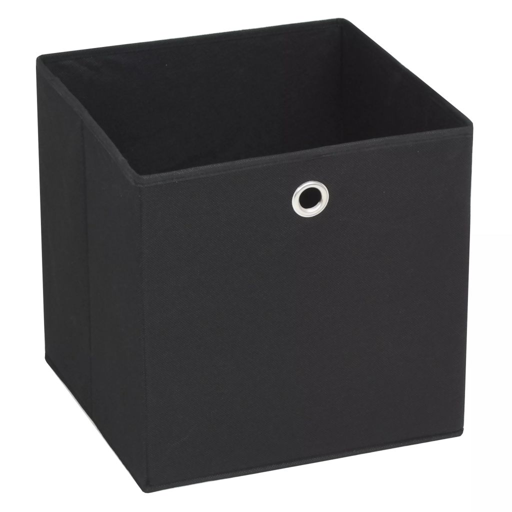 Cutii depozitare, 4 buc, material nețesut, 32x32x32 cm, Negru