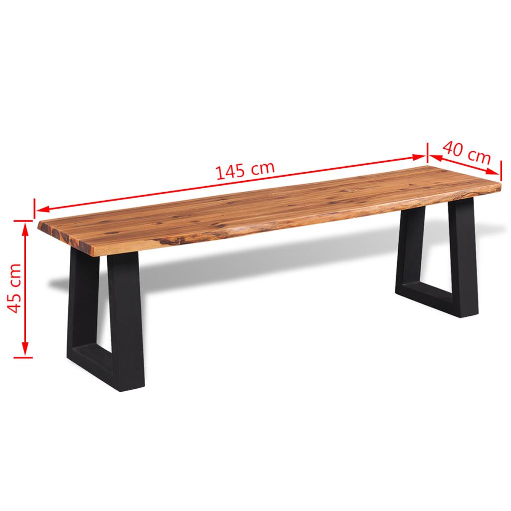 Bancă din lemn masiv de salcâm 145 cm