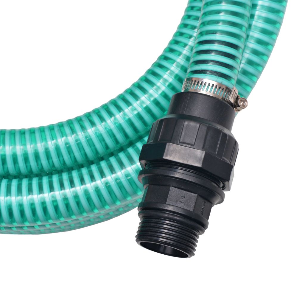 Furtun de aspirare cu racorduri, verde, 22 mm, 7 m