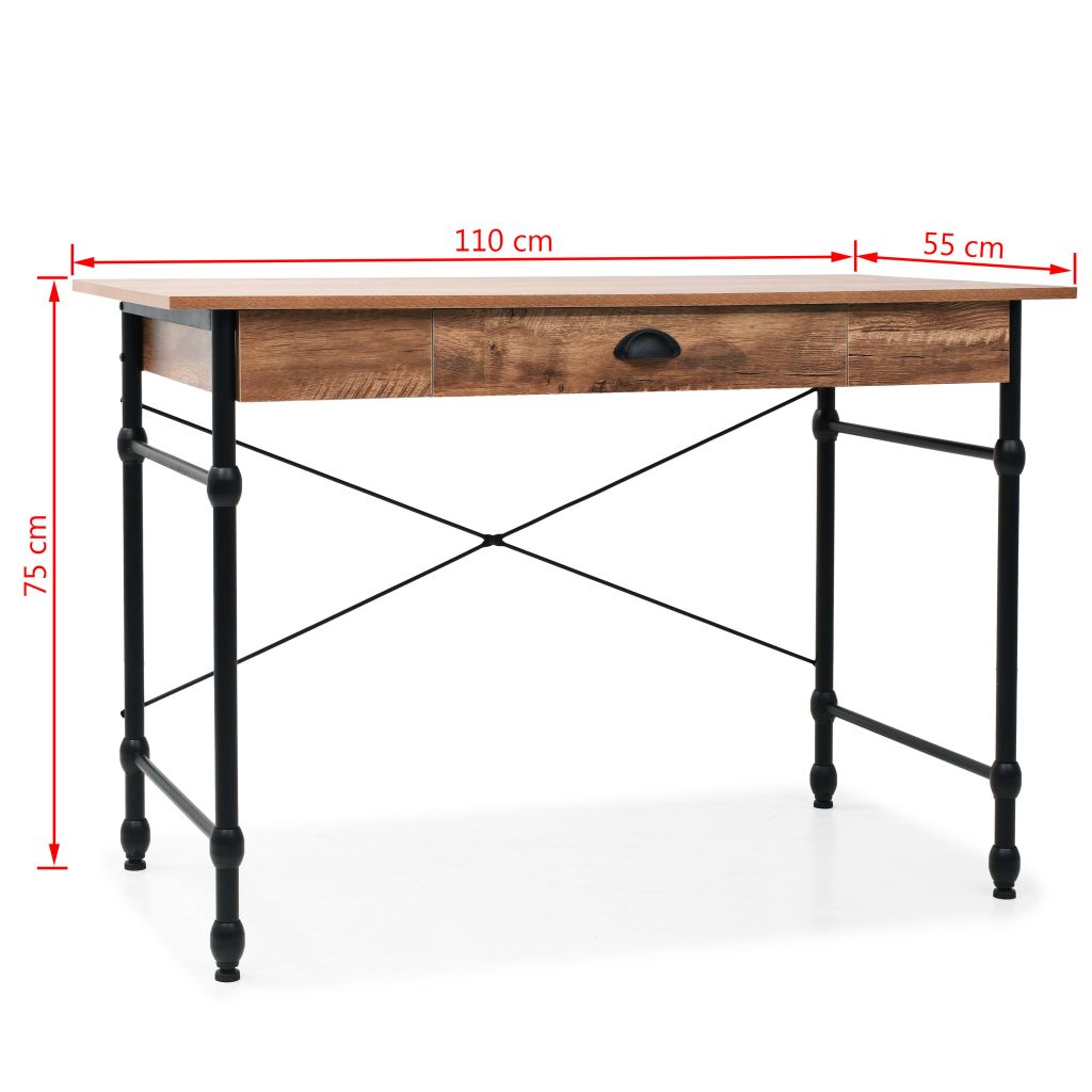 Masă de scris cu sertar, 110 x 55 x 75 cm, culoarea stejarului