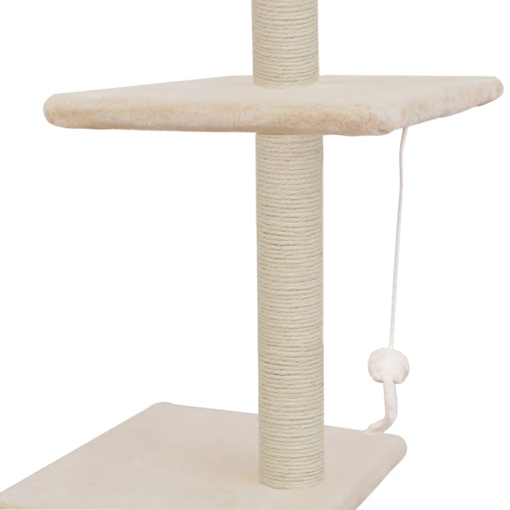 Ansamblu pisici, stâlpi funie sisal 260 cm, Bej